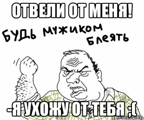 Отвели от меня! -я ухожу от тебя ;(, Мем блять