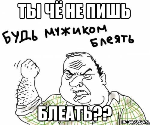 ТЫ ЧЁ НЕ ПИШЬ БЛЕАТЬ??, Мем блять