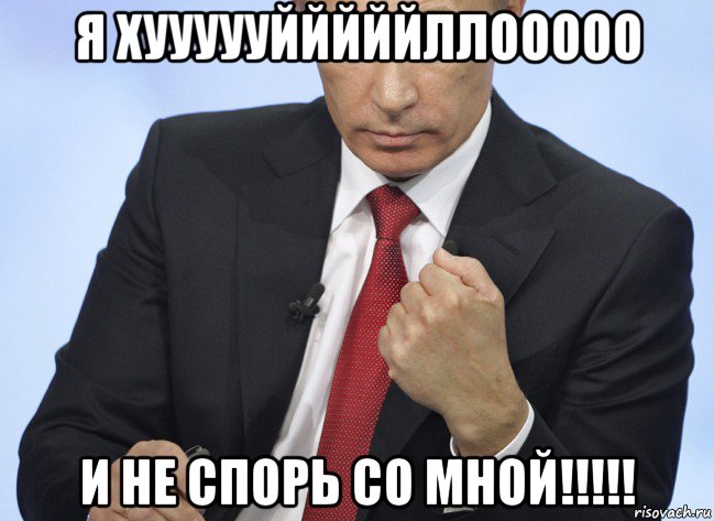 я хуууууйййййллооооо и не спорь со мной!!!!!, Мем Путин показывает кулак