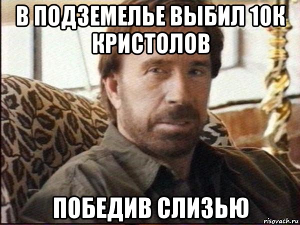 в подземелье выбил 10к кристолов победив слизью, Мем чак норрис