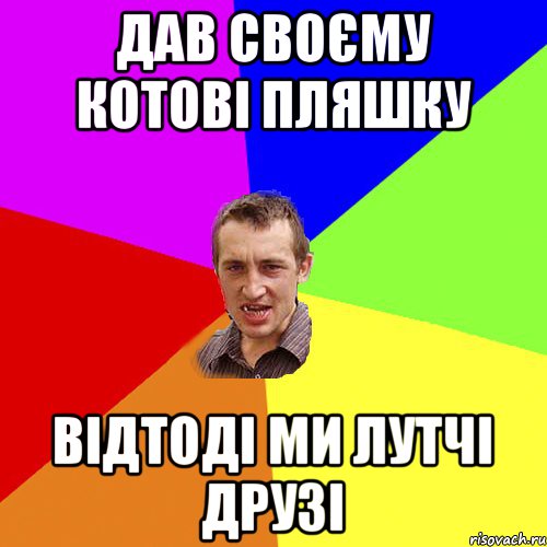 дав своєму котові пляшку відтоді ми лутчі друзі, Мем Чоткий паца