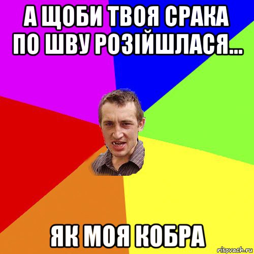 а щоби твоя срака по шву розійшлася… як моя кобра, Мем Чоткий паца