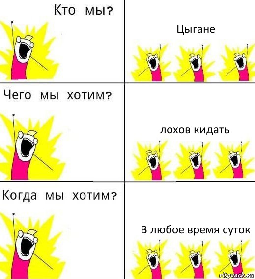 Цыгане лохов кидать В любое время суток, Комикс Что мы хотим