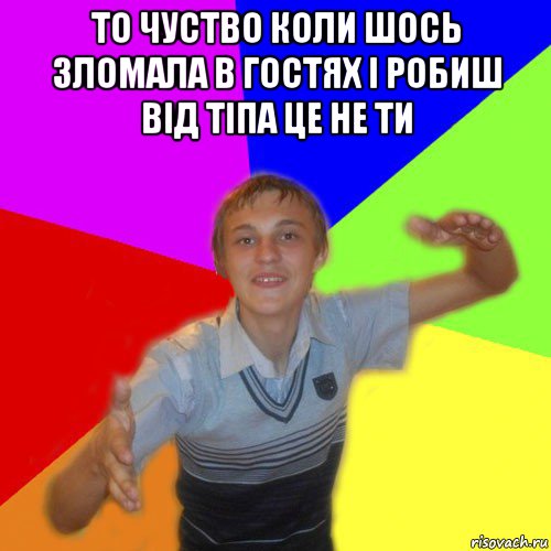 то чуство коли шось зломала в гостях і робиш від тіпа це не ти , Мем дк