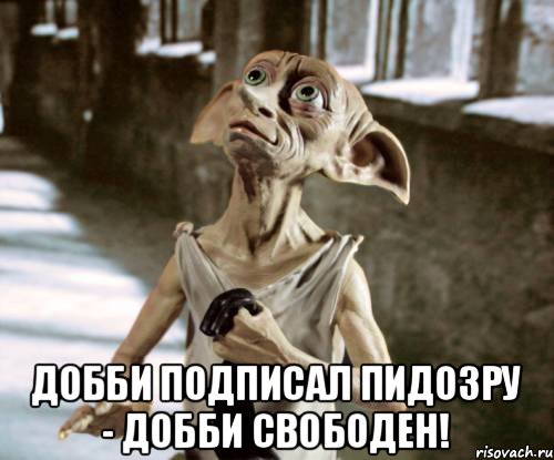  Добби подписал пидозру - Добби свободен!