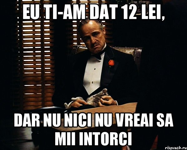 Eu ti-am dat 12 lei, dar nu nici nu vreai sa mii intorci, Мем Дон Вито Корлеоне