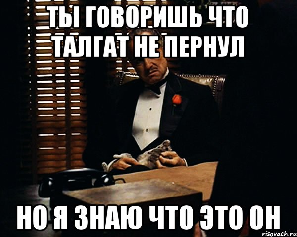 Ты говоришь что Талгат не пернул Но я знаю что это он, Мем Дон Вито Корлеоне