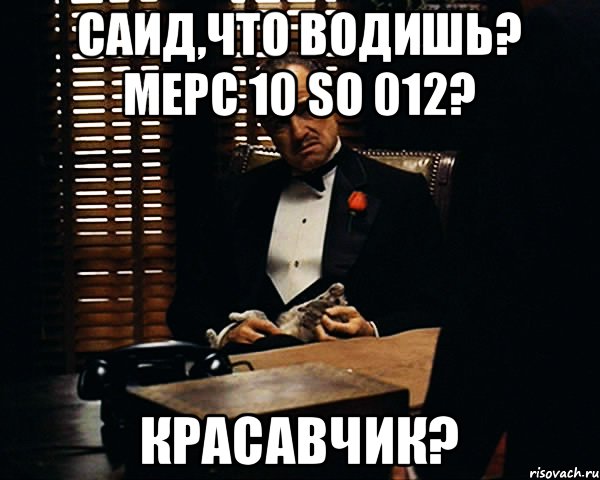 Саид,что водишь? Мерс 10 SO 012? Красавчик?, Мем Дон Вито Корлеоне