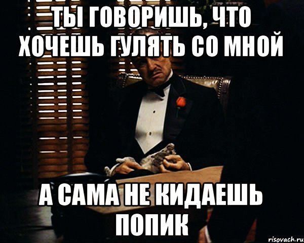 Ты говоришь, что хочешь гулять со мной А сама не кидаешь попик, Мем Дон Вито Корлеоне