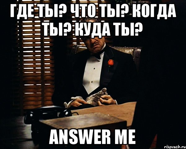 Где ты? Что ты? Когда ты? Куда ты? ANSWER ME, Мем Дон Вито Корлеоне