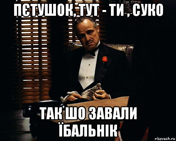 пєтушок, тут - ти , суко так шо завали їбальнік, Мем Дон Вито Корлеоне