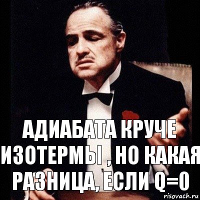 Адиабата круче изотермы , но какая разница, если Q=0, Комикс Дон Вито Корлеоне 1