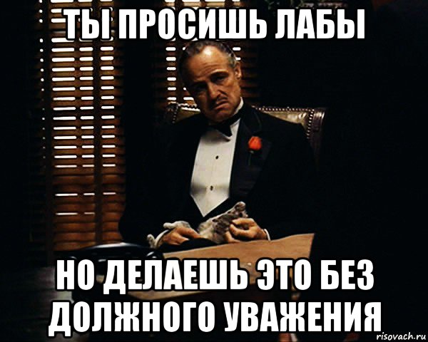 ты просишь лабы но делаешь это без должного уважения, Мем Дон Вито Корлеоне