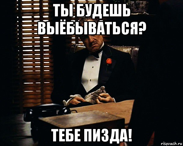 ты будешь выёбываться? тебе пизда!