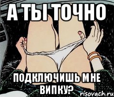 А ТЫ ТОЧНО ПОДКЛЮЧИШЬ МНЕ ВИПКУ?, Мем А ты точно