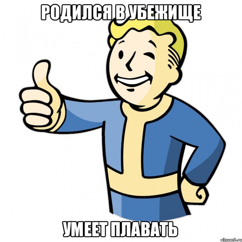 Родился в убежище умеет плавать, Мем Fallout Pipboy