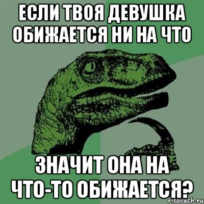 Если твоя девушка обижается ни на что значит она на что-то обижается?, Мем Филосораптор