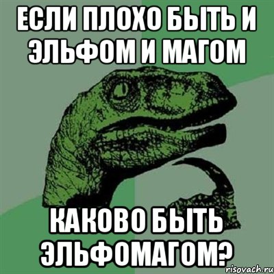 Если плохо быть и эльфом и магом Каково быть эльфомагом?, Мем Филосораптор