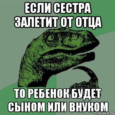 если сестра залетит от отца то ребенок будет сыном или внуком, Мем Филосораптор