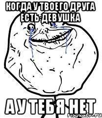 КОГДА У ТВОЕГО ДРУГА ЕСТЬ ДЕВУШКА А У ТЕБЯ НЕТ, Мем Forever Alone