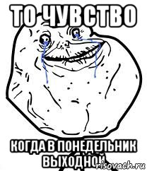 ТО ЧУВСТВО КОГДА В ПОНЕДЕЛЬНИК ВЫХОДНОЙ, Мем Forever Alone