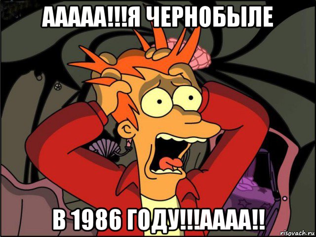 ааааа!!!я чернобыле в 1986 году!!!аааа!!, Мем Фрай в панике