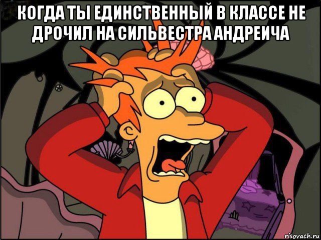 когда ты единственный в классе не дрочил на сильвестра андреича , Мем Фрай в панике