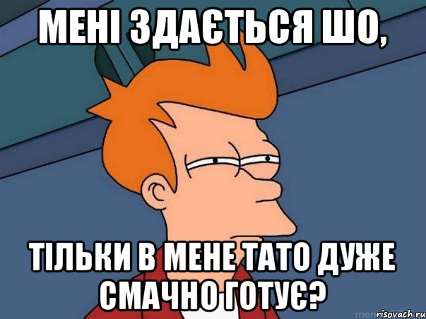 Мені здається шо, тільки в мене тато дуже смачно готує?, Мем  Фрай (мне кажется или)