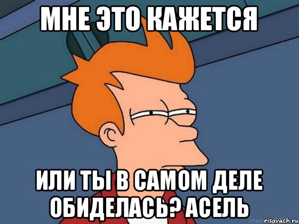 мне это кажется или ты в самом деле обиделась? Асель, Мем  Фрай (мне кажется или)