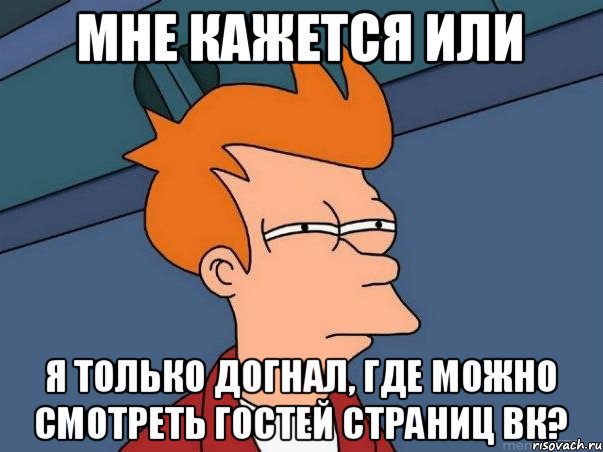 Мне кажется или Я только догнал, где можно смотреть гостей страниц вк?, Мем  Фрай (мне кажется или)