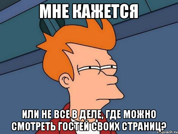 мне кажется или не все в деле, где можно смотреть гостей своих страниц?, Мем  Фрай (мне кажется или)