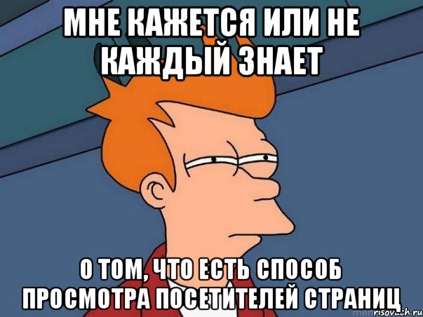 Мне кажется или не каждый знает о том, что есть способ просмотра посетителей страниц, Мем  Фрай (мне кажется или)