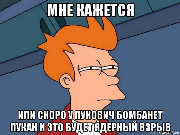 МНЕ КАЖЕТСЯ ИЛИ СКОРО У ПУКОВИЧ БОМБАНЕТ ПУКАН И ЭТО БУДЕТ ЯДЕРНЫЙ ВЗРЫВ, Мем  Фрай (мне кажется или)