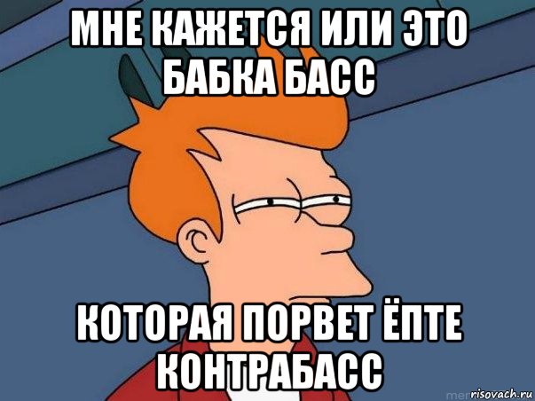 мне кажется или это бабка басс которая порвет ёпте контрабасс, Мем  Фрай (мне кажется или)