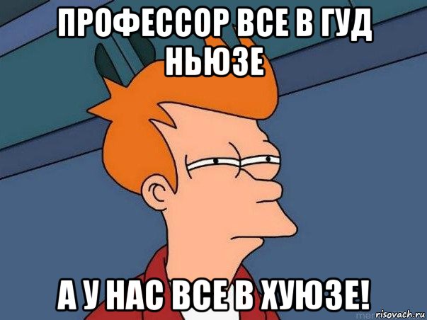 профессор все в гуд ньюзе а у нас все в хуюзе!, Мем  Фрай (мне кажется или)