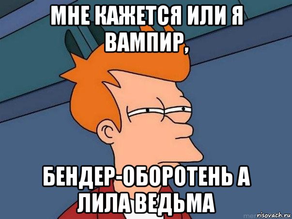 мне кажется или я вампир, бендер-оборотень а лила ведьма, Мем  Фрай (мне кажется или)