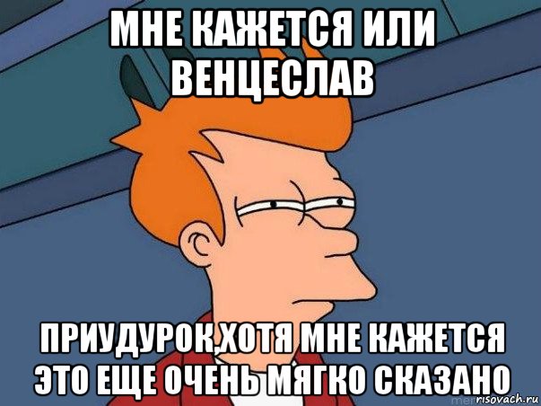 мне кажется или венцеслав приудурок,хотя мне кажется это еще очень мягко сказано, Мем  Фрай (мне кажется или)