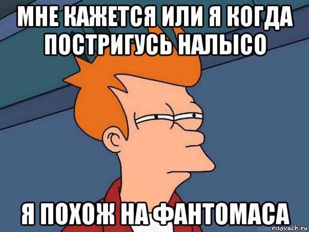 мне кажется или я когда постригусь налысо я похож на фантомаса, Мем  Фрай (мне кажется или)