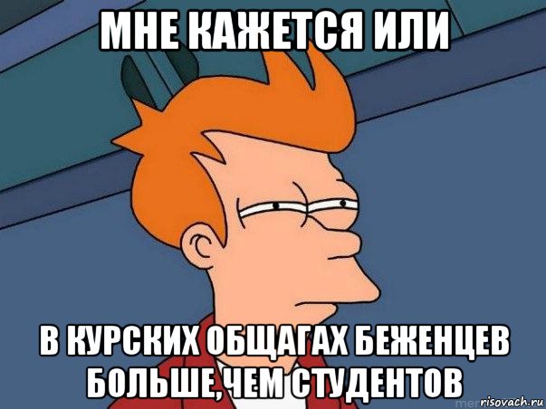 мне кажется или в курских общагах беженцев больше,чем студентов, Мем  Фрай (мне кажется или)