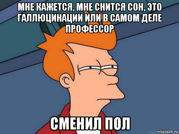 мне кажется, мне снится сон, это галлюцинации или в самом деле профессор сменил пол, Мем  Фрай (мне кажется или)