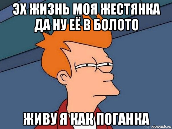 эх жизнь моя жестянка да ну её в болото живу я как поганка, Мем  Фрай (мне кажется или)