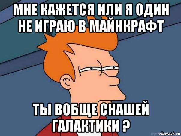 мне кажется или я один не играю в майнкрафт ты вобще снашей галактики ?, Мем  Фрай (мне кажется или)