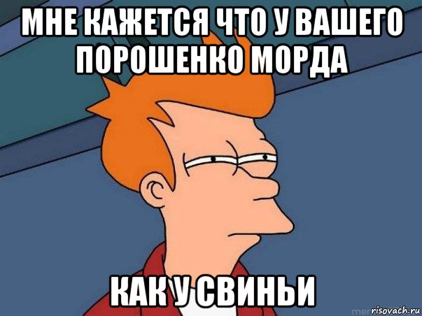 мне кажется что у вашего порошенко морда как у свиньи, Мем  Фрай (мне кажется или)