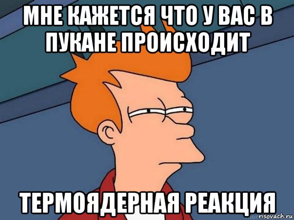 мне кажется что у вас в пукане происходит термоядерная реакция, Мем  Фрай (мне кажется или)