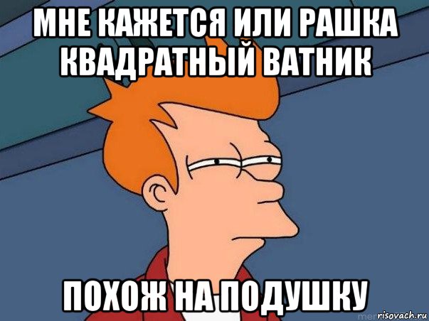 мне кажется или рашка квадратный ватник похож на подушку, Мем  Фрай (мне кажется или)