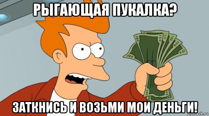 рыгающая пукалка? заткнись и возьми мои деньги!, Мем Заткнись и возьми мои деньги