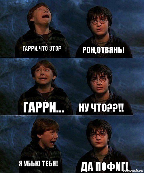 Гарри,что это? Рон,отвянь! Гарри... НУ ЧТО??!! Я убью тебя! Да пофиг!, Комикс гарри и рон в пещере пауков