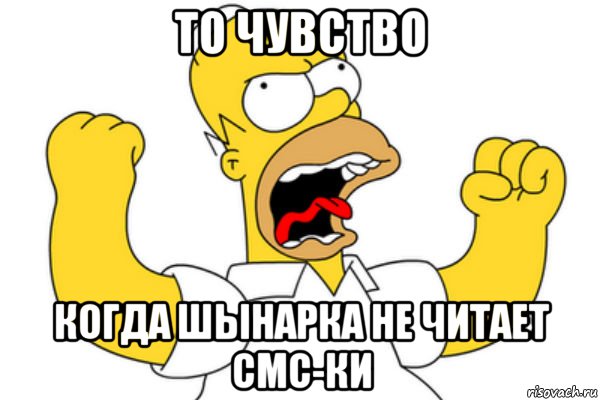 ТО ЧУВСТВО КОГДА ШЫНАРКА НЕ ЧИТАЕТ СМС-ки, Мем Разъяренный Гомер