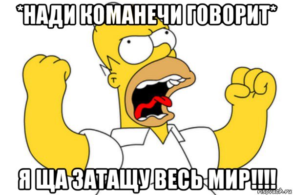 *нади команечи говорит* я ща затащу весь мир!!!!, Мем Разъяренный Гомер