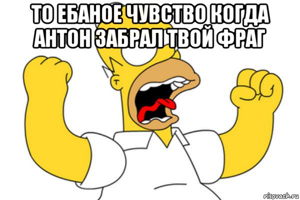 то ебаное чувство когда антон забрал твой фраг , Мем Разъяренный Гомер